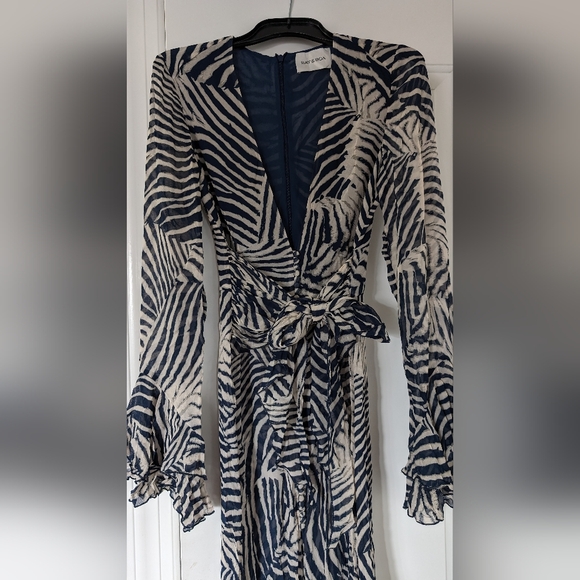 Rat & Boa Thalia Coverup/Dress & Matching Head Scarf - Navy/Cream - Picture 6 of 11